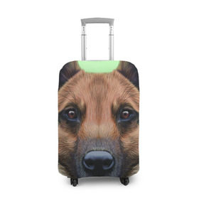 Чехол для чемодана 3D с принтом Немецкая овчарка в Тюмени, 86% полиэфир, 14% спандекс | двустороннее нанесение принта, прорези для ручек и колес | dog | овчарка | пес | песик | собака | собачка