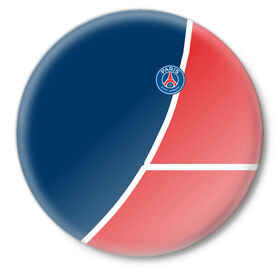 Значок с принтом PSG LOGO в Тюмени,  металл | круглая форма, металлическая застежка в виде булавки | fc | fly emirates | paris | psg | лого | париж | псж | спорт | спортивные | фк | футбольный клуб