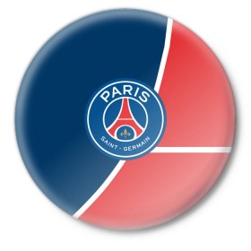 Значок с принтом PSG LOGO в Тюмени,  металл | круглая форма, металлическая застежка в виде булавки | fc | fly emirates | paris | psg | лого | париж | псж | спорт | спортивные | фк | футбольный клуб