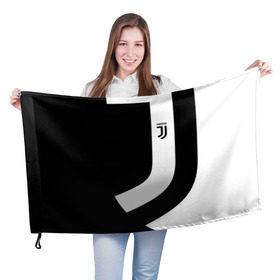 Флаг 3D с принтом Juventus 2018 Original в Тюмени, 100% полиэстер | плотность ткани — 95 г/м2, размер — 67 х 109 см. Принт наносится с одной стороны | fc | fly emirates | лого | париж | спорт | спортивные | фк | футбольный клуб