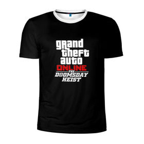 Мужская футболка 3D спортивная с принтом GTA Online: The Doomsday Heist в Тюмени, 100% полиэстер с улучшенными характеристиками | приталенный силуэт, круглая горловина, широкие плечи, сужается к линии бедра | auto | dead | grand | gta | gta5 | rdr | red | redemption | rockstar | theft | гта | день | судный