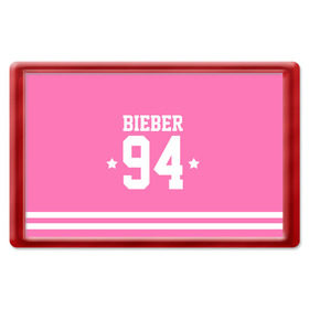 Магнит 45*70 с принтом Bieber Team Pink в Тюмени, Пластик | Размер: 78*52 мм; Размер печати: 70*45 | Тематика изображения на принте: bieber | justin bieber | бибер | джастин бибер