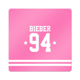 Магнит виниловый Квадрат с принтом Bieber Team Pink в Тюмени, полимерный материал с магнитным слоем | размер 9*9 см, закругленные углы | bieber | justin bieber | бибер | джастин бибер