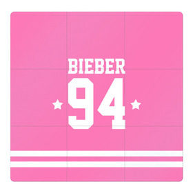 Магнитный плакат 3Х3 с принтом Bieber Team Pink в Тюмени, Полимерный материал с магнитным слоем | 9 деталей размером 9*9 см | bieber | justin bieber | бибер | джастин бибер