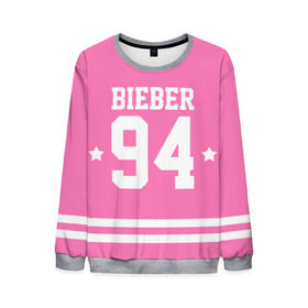 Мужской свитшот 3D с принтом Bieber Team Pink в Тюмени, 100% полиэстер с мягким внутренним слоем | круглый вырез горловины, мягкая резинка на манжетах и поясе, свободная посадка по фигуре | bieber | justin bieber | бибер | джастин бибер