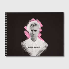 Альбом для рисования с принтом Justin Bieber Pink splash в Тюмени, 100% бумага
 | матовая бумага, плотность 200 мг. | Тематика изображения на принте: bieber | justin bieber | бибер | джастин бибер