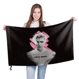 Флаг 3D с принтом Justin Bieber / Pink splash в Тюмени, 100% полиэстер | плотность ткани — 95 г/м2, размер — 67 х 109 см. Принт наносится с одной стороны | bieber | justin bieber | бибер | джастин бибер
