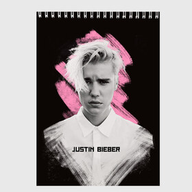 Скетчбук с принтом Justin Bieber Pink splash в Тюмени, 100% бумага
 | 48 листов, плотность листов — 100 г/м2, плотность картонной обложки — 250 г/м2. Листы скреплены сверху удобной пружинной спиралью | Тематика изображения на принте: bieber | justin bieber | бибер | джастин бибер