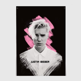 Постер с принтом Justin Bieber / Pink splash в Тюмени, 100% бумага
 | бумага, плотность 150 мг. Матовая, но за счет высокого коэффициента гладкости имеет небольшой блеск и дает на свету блики, но в отличии от глянцевой бумаги не покрыта лаком | bieber | justin bieber | бибер | джастин бибер