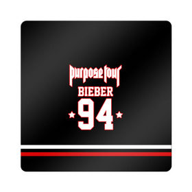 Магнит виниловый Квадрат с принтом Bieber Team Black в Тюмени, полимерный материал с магнитным слоем | размер 9*9 см, закругленные углы | bieber | justin bieber | бибер | джастин бибер