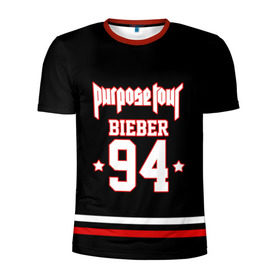 Мужская футболка 3D спортивная с принтом Bieber Team Black в Тюмени, 100% полиэстер с улучшенными характеристиками | приталенный силуэт, круглая горловина, широкие плечи, сужается к линии бедра | bieber | justin bieber | бибер | джастин бибер