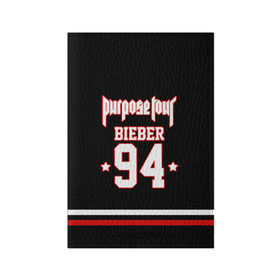 Обложка для паспорта матовая кожа с принтом Bieber Team Black в Тюмени, натуральная матовая кожа | размер 19,3 х 13,7 см; прозрачные пластиковые крепления | bieber | justin bieber | бибер | джастин бибер