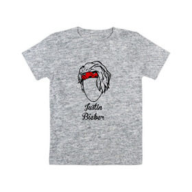 Детская футболка хлопок с принтом Justin Bieber в Тюмени, 100% хлопок | круглый вырез горловины, полуприлегающий силуэт, длина до линии бедер | bieber | justin bieber | бибер | джастин бибер