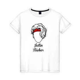 Женская футболка хлопок с принтом Justin Bieber в Тюмени, 100% хлопок | прямой крой, круглый вырез горловины, длина до линии бедер, слегка спущенное плечо | bieber | justin bieber | бибер | джастин бибер