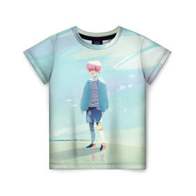 Детская футболка 3D с принтом BTS_Jimin_4 в Тюмени, 100% гипоаллергенный полиэфир | прямой крой, круглый вырез горловины, длина до линии бедер, чуть спущенное плечо, ткань немного тянется | bangtan boys | bts | бантаны бтс