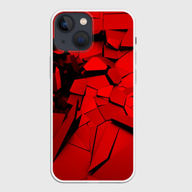 Чехол для iPhone 13 mini с принтом Carbon abstraction RED в Тюмени,  |  | abstraction | geometry | абстракция | геометрия | грань | краски | кубик | кубики | линии | мозаика | разноцветные | ребро | текстура | тени | узор