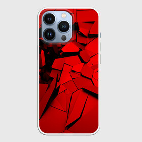Чехол для iPhone 13 Pro с принтом Carbon abstraction RED в Тюмени,  |  | abstraction | geometry | абстракция | геометрия | грань | краски | кубик | кубики | линии | мозаика | разноцветные | ребро | текстура | тени | узор