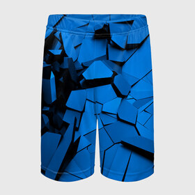 Детские спортивные шорты 3D с принтом Carbon abstraction BLUE в Тюмени,  100% полиэстер
 | пояс оформлен широкой мягкой резинкой, ткань тянется
 | abstraction | geometry | абстракция | геометрия | грань | краски | кубик | кубики | линии | мозаика | разноцветные | ребро | текстура | тени | узор