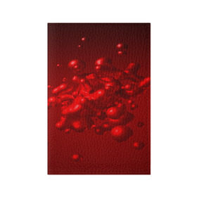 Обложка для паспорта матовая кожа с принтом Молекулы крови в Тюмени, натуральная матовая кожа | размер 19,3 х 13,7 см; прозрачные пластиковые крепления | Тематика изображения на принте: blood | капли крови | кровь