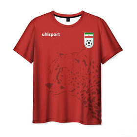 Мужская футболка 3D с принтом Иран, форма в Тюмени, 100% полиэфир | прямой крой, круглый вырез горловины, длина до линии бедер | fifa | леопард | фифа | флаг | чемпионат мира
