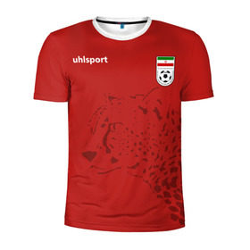 Мужская футболка 3D спортивная с принтом Иран, форма в Тюмени, 100% полиэстер с улучшенными характеристиками | приталенный силуэт, круглая горловина, широкие плечи, сужается к линии бедра | fifa | леопард | фифа | флаг | чемпионат мира