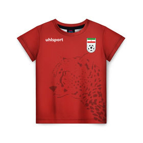 Детская футболка 3D с принтом Иран, форма в Тюмени, 100% гипоаллергенный полиэфир | прямой крой, круглый вырез горловины, длина до линии бедер, чуть спущенное плечо, ткань немного тянется | fifa | леопард | фифа | флаг | чемпионат мира