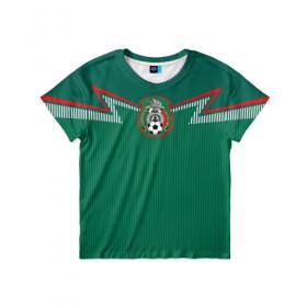 Детская футболка 3D с принтом Мексика, форма в Тюмени, 100% гипоаллергенный полиэфир | прямой крой, круглый вырез горловины, длина до линии бедер, чуть спущенное плечо, ткань немного тянется | fifa | mexico | мира | фифа | чемпионат | эмблема