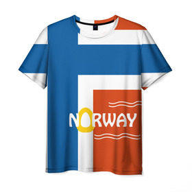 Мужская футболка 3D с принтом Норвегия в Тюмени, 100% полиэфир | прямой крой, круглый вырез горловины, длина до линии бедер | Тематика изображения на принте: europe | norway | европа | норвегия | путешествие | флаг
