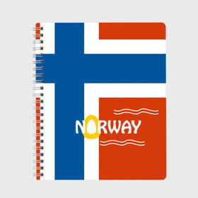 Тетрадь с принтом Норвегия в Тюмени, 100% бумага | 48 листов, плотность листов — 60 г/м2, плотность картонной обложки — 250 г/м2. Листы скреплены сбоку удобной пружинной спиралью. Уголки страниц и обложки скругленные. Цвет линий — светло-серый
 | europe | norway | европа | норвегия | путешествие | флаг