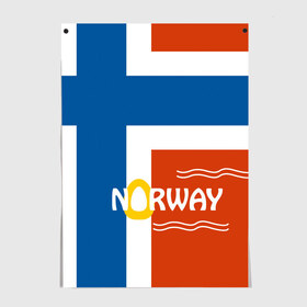 Постер с принтом Норвегия в Тюмени, 100% бумага
 | бумага, плотность 150 мг. Матовая, но за счет высокого коэффициента гладкости имеет небольшой блеск и дает на свету блики, но в отличии от глянцевой бумаги не покрыта лаком | europe | norway | европа | норвегия | путешествие | флаг