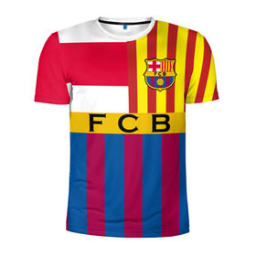 Мужская футболка 3D спортивная с принтом FC Barcelona в Тюмени, 100% полиэстер с улучшенными характеристиками | приталенный силуэт, круглая горловина, широкие плечи, сужается к линии бедра | barcelona | football | logo | spain | sport | арт | барселона | испания | лига | лого | спорт | текстура | фк | футбол | футбольный клуб | эмблема