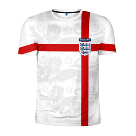 Мужская футболка 3D спортивная с принтом Англия, форма в Тюмени, 100% полиэстер с улучшенными характеристиками | приталенный силуэт, круглая горловина, широкие плечи, сужается к линии бедра | fc |   сборная | англия | спорт | спортивные | фк | футбол | футбольный клуб