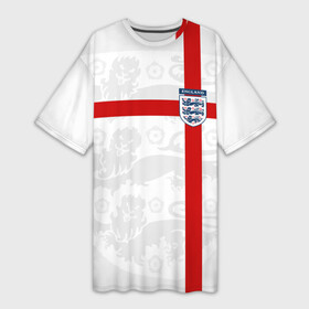 Платье-футболка 3D с принтом Англия, форма в Тюмени,  |  | fc |   сборная | англия | спорт | спортивные | фк | футбол | футбольный клуб