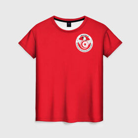 Женская футболка 3D с принтом Тунис, форма в Тюмени, 100% полиэфир ( синтетическое хлопкоподобное полотно) | прямой крой, круглый вырез горловины, длина до линии бедер | cup | fifa | russia | world | фифа | чемпионат мира