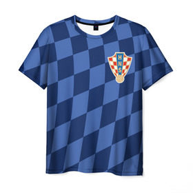Мужская футболка 3D с принтом Хорватия, форма в Тюмени, 100% полиэфир | прямой крой, круглый вырез горловины, длина до линии бедер | Тематика изображения на принте: croatia | fc | fifa | football | national team | uniform | сборная | фифа | фк | форма | футбол | хорватия