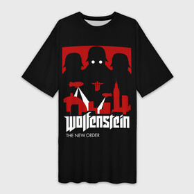 Платье-футболка 3D с принтом Wolfenstein в Тюмени,  |  | bj | castle | colossus | new order | old blood | wolfenstein | би джей | блаcковиц | блажкович | блацкович | вольфенштайн | вольфенштейн | вульфенштайн | вульфенштейн | уильям