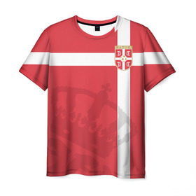 Мужская футболка 3D с принтом Сербия, форма в Тюмени, 100% полиэфир | прямой крой, круглый вырез горловины, длина до линии бедер | fc | сербия | спорт | спортивные | фк | футбол | футбольный клуб