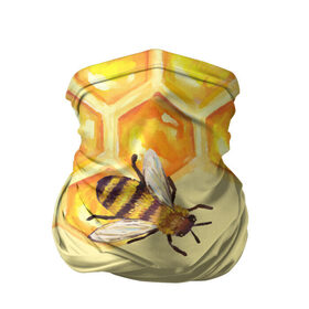Бандана-труба 3D с принтом Любители меда в Тюмени, 100% полиэстер, ткань с особыми свойствами — Activecool | плотность 150‒180 г/м2; хорошо тянется, но сохраняет форму | крылья | мед | насекомое | полет | природа | пчелы | улей | цветное | яркое