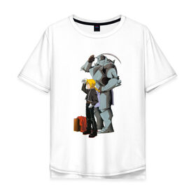 Мужская футболка хлопок Oversize с принтом Эдвард и Альфонс в Тюмени, 100% хлопок | свободный крой, круглый ворот, “спинка” длиннее передней части | Тематика изображения на принте: 
