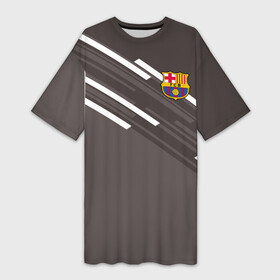 Платье-футболка 3D с принтом ФК Барселона в Тюмени,  |  | barcelona | football | logo | spain | sport | арт | барселона | испания | лига | лого | спорт | текстура | фк | футбол | футбольный клуб | эмблема