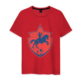 Мужская футболка хлопок с принтом ЦСКА 3 в Тюмени, 100% хлопок | прямой крой, круглый вырез горловины, длина до линии бедер, слегка спущенное плечо. | армейцы | буденовец | звезда | конь | фан клуб | футбол | цска