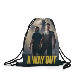 Рюкзак-мешок 3D с принтом A Way Out в Тюмени, 100% полиэстер | плотность ткани — 200 г/м2, размер — 35 х 45 см; лямки — толстые шнурки, застежка на шнуровке, без карманов и подкладки | a way out