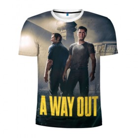 Мужская футболка 3D спортивная с принтом A Way Out в Тюмени, 100% полиэстер с улучшенными характеристиками | приталенный силуэт, круглая горловина, широкие плечи, сужается к линии бедра | a way out