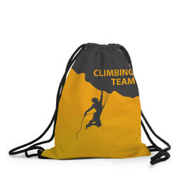 Рюкзак-мешок 3D с принтом climbing в Тюмени, 100% полиэстер | плотность ткани — 200 г/м2, размер — 35 х 45 см; лямки — толстые шнурки, застежка на шнуровке, без карманов и подкладки | adrenaline | extreme | hiking | mountaineering | mountains | risk | rock climb | rocks | sport | адреналин | альпинизм | высота | горы | риск | скалолазание | скалы | спорт | туризм | экстрим