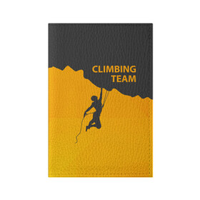 Обложка для паспорта матовая кожа с принтом climbing в Тюмени, натуральная матовая кожа | размер 19,3 х 13,7 см; прозрачные пластиковые крепления | adrenaline | extreme | hiking | mountaineering | mountains | risk | rock climb | rocks | sport | адреналин | альпинизм | высота | горы | риск | скалолазание | скалы | спорт | туризм | экстрим