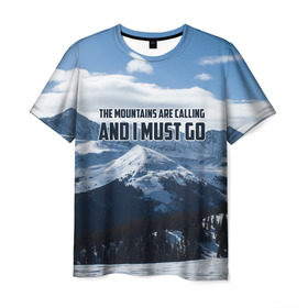 Мужская футболка 3D с принтом альпинизм в Тюмени, 100% полиэфир | прямой крой, круглый вырез горловины, длина до линии бедер | adrenaline | extreme | hiking | mountaineering | mountains | risk | rock climb | rocks | sport | адреналин | альпинизм | высота | горы | риск | скалолазание | скалы | спорт | туризм | экстрим