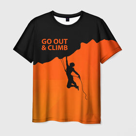 Мужская футболка 3D с принтом climbing в Тюмени, 100% полиэфир | прямой крой, круглый вырез горловины, длина до линии бедер | Тематика изображения на принте: adrenaline | extreme | hiking | mountaineering | mountains | risk | rock climb | rocks | sport | адреналин | альпинизм | высота | горы | риск | скалолазание | скалы | спорт | туризм | экстрим