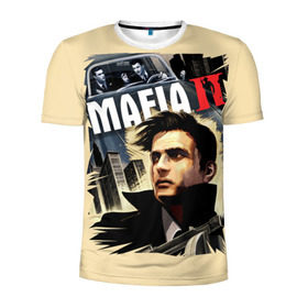 Мужская футболка 3D спортивная с принтом MAFIA 2 в Тюмени, 100% полиэстер с улучшенными характеристиками | приталенный силуэт, круглая горловина, широкие плечи, сужается к линии бедра | gangster | gun | mafia | гангстер | игра | мафия | оружия | сша | чикаго