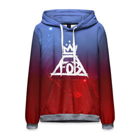 Мужская толстовка 3D с принтом FALL OUT BOY SPACE COLLECTION в Тюмени, 100% полиэстер | двухслойный капюшон со шнурком для регулировки, мягкие манжеты на рукавах и по низу толстовки, спереди карман-кенгуру с мягким внутренним слоем. | fall out boy | logo | music | pop | rock | альтернатива | металл | музыка | музыкальный | поп | рок