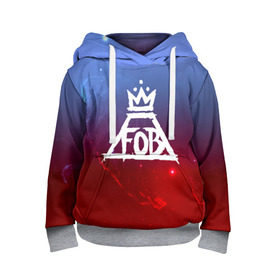 Детская толстовка 3D с принтом FALL OUT BOY SPACE COLLECTION в Тюмени, 100% полиэстер | двухслойный капюшон со шнурком для регулировки, мягкие манжеты на рукавах и по низу толстовки, спереди карман-кенгуру с мягким внутренним слоем | Тематика изображения на принте: fall out boy | logo | music | pop | rock | альтернатива | металл | музыка | музыкальный | поп | рок